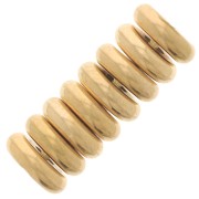 Rondelle beads Heishi - flat disc 5x1.5 mm - Stainless steel 304L Gold x10