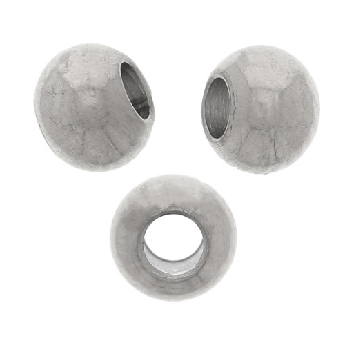 4x3mm Stainless steel 304 Flattened round beads x20