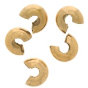 5mm 304L Stainless Steel Crimp Bead Covers - Gold Tone x10|raw }}