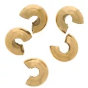 5 mm Crimp beads - 304L Stainless Steel, Gold-Plated x10