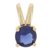 6mm Round pendant with  zirconium oxide - Gold - Sapphire x1|raw }}
