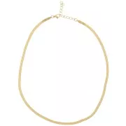 3.3mm Stainless steel 304 Mirror mesh choker - flat snake - Gold Tone x46cm