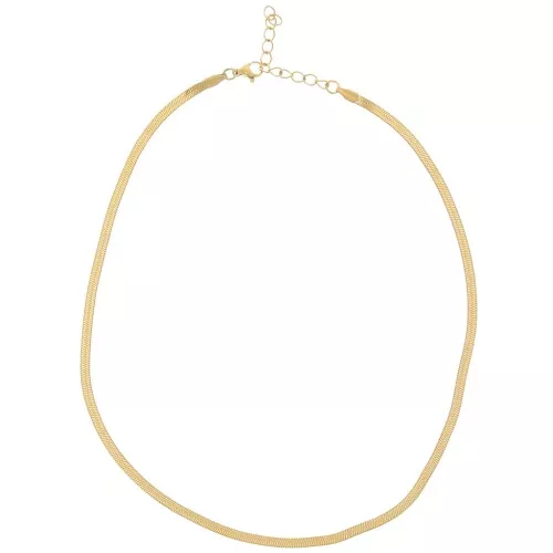 3.3mm Stainless steel 304 Mirror mesh choker - flat snake - Gold Tone x46cm