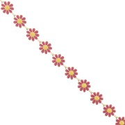 10mm Epoxy resin daisy chain - Fuchsia - Yellow x99cm|raw }}