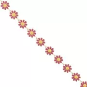10mm Epoxy resin daisy chain - Fuchsia - Yellow x99cm