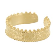 Adjustable ring hammered ethnic style - Gold plated x1