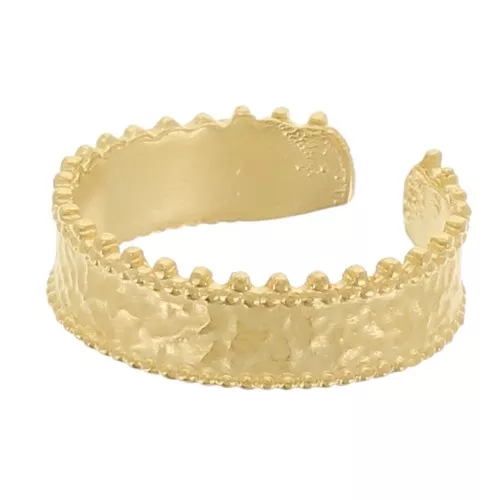 Adjustable ring hammered ethnic style - Gold plated x1