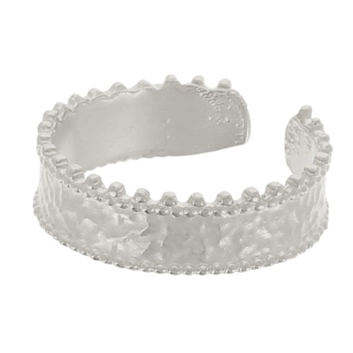 Adjustable ring hammered ethnic style - Antique silver plating x1