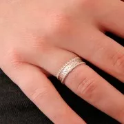 Adjustable ring hammered ethnic style - Antique silver plating x1