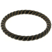 64mm Opaque Resin Twisted Necklace Bracelet with Gold Wire - Black x1