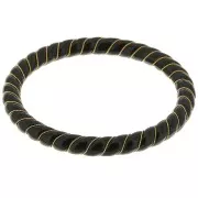 64mm Opaque Resin Twisted Necklace Bracelet with Gold Wire - Black x1