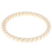 64mm Opaque Resin Twisted Necklace Bracelet with Gold Wire - unbleached x1|raw }}