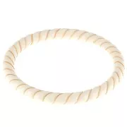 64mm Opaque Resin Twisted Necklace Bracelet with Gold Wire - unbleached x1