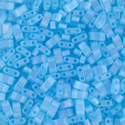 5x2.3x1.9mm Miyuki Half Tila Beads HTL-148FR - Transparent Aqua AB Mat x10g|raw }}