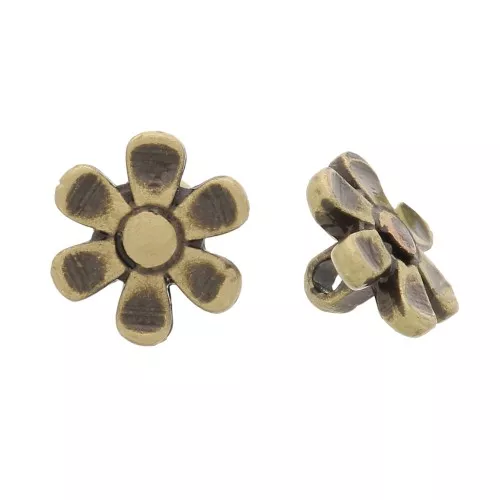 6mm Cymbal - Flower Bead for Miyuki Delica and Rocaille 11/0 - Gerani - Bronze x1