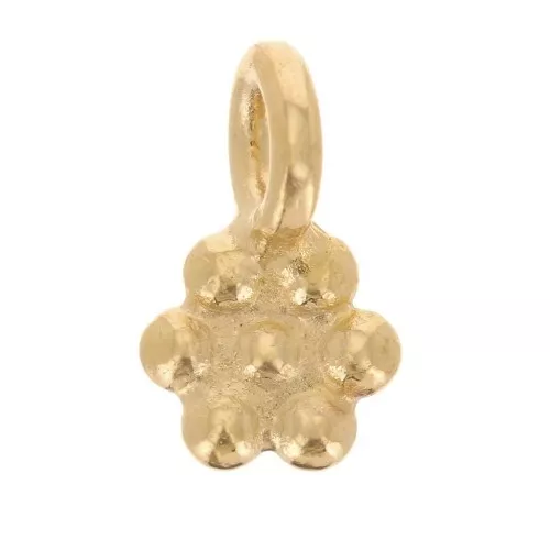 3.8mm Mini Pearl Flower Charm - 3 micron gold plated x1
