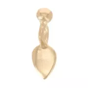 9x3mm Mini petal charm with a small ball - 3 micron gold plated x1