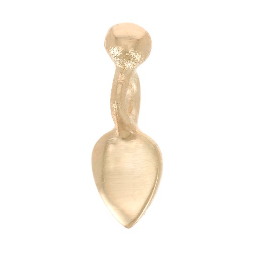 9x3mm Mini petal charm with a small ball - 3 micron gold plated x1