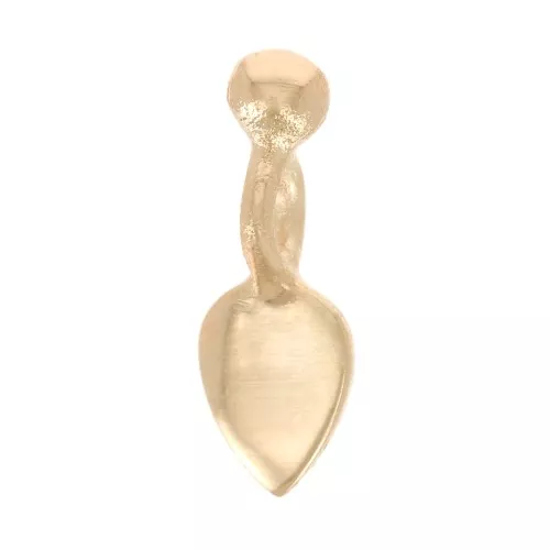 9x3mm Mini petal charm with a small ball - 3 micron gold plated x1