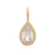 10x4mm Mini charm drop with a zirconium oxide - Gold plated 3 microns - Crystal x1|raw }}