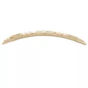 37x7.5mm Curved Rectangle spacer - Ornamental Pattern - 3 Microns Gold Plated x1