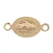 11.5x5mm Virgin pattern oval spacer - 3 micron gold plated x1