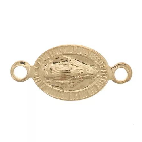 11.5x5mm Virgin pattern oval spacer - 3 micron gold plated x1