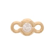 3.5mm Round Spacer with zirconium oxide - 3 Micron Gold Plated - Crystal x1