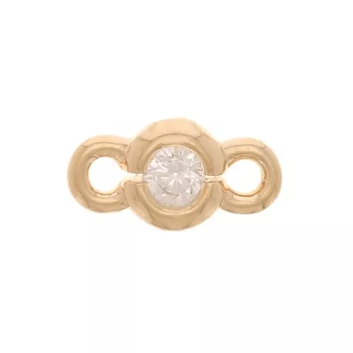 3.5mm Round Spacer with zirconium oxide - 3 Micron Gold Plated - Crystal x1