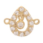 10x11.5mm Drop Spacer with zirconium oxide - 3 Micron Gold Plated - Crystal x1|raw }}