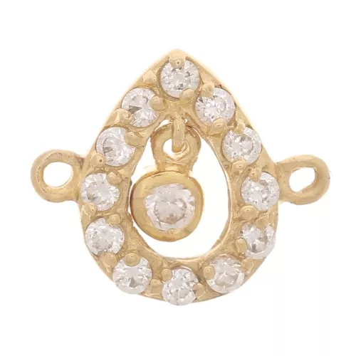 10x11.5mm Drop Spacer with zirconium oxide - 3 Micron Gold Plated - Crystal x1