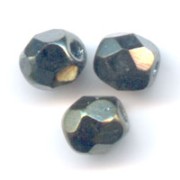 Fire Polished faceted round beads 3mm Jet Brown Iris x50|raw }}