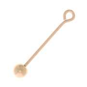 18x0.6mm Round head pin with unscrewable ball - Gold filled x1