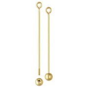 18x0.6mm Round head pin with unscrewable ball - Gold filled x1