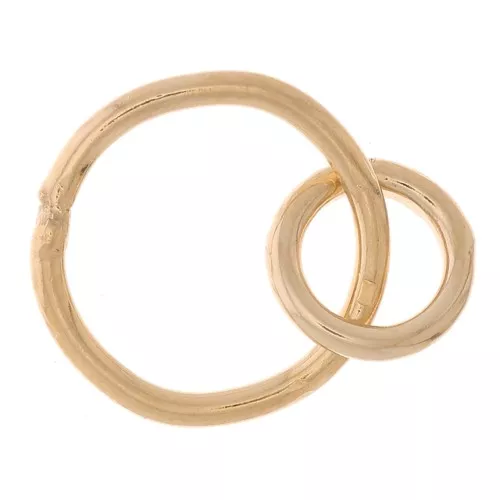 Two interlaced round closed rings 10 and 6 mm - Gold filled x1