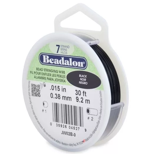 7strands bead stringing cable wire 0.38mm - Black x9.2m