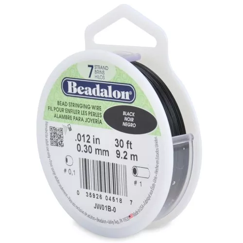 7strands bead stringing cable wire 0.30mm - Black x9.2m