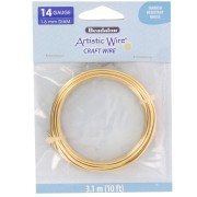 Artistic Wire Brass Wire 1.6 mm - Untreated, Anti-Tarnish Coated x 3.1 m