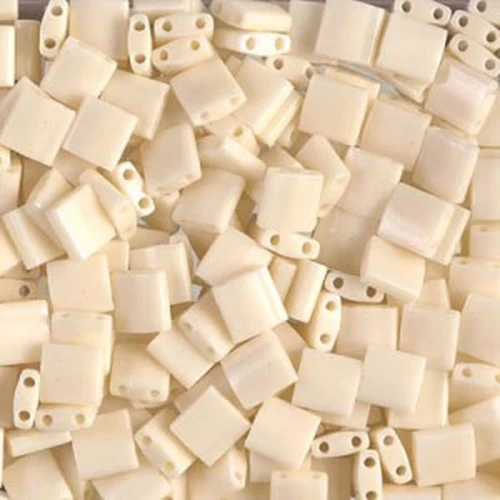 5x5x1.9mm Miyuki Tila Beads TL-0491 - Ivory Pearl Ceylon Luster x10g
