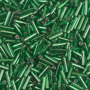 6mm Miyuki Bugles BGL-016 - Green Silver lined x10g|raw }}