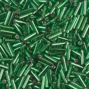 6mm Miyuki Bugles BGL-016 - Green Silver lined x10g