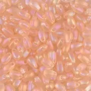 3x5.5mm Long Drop Miyuki LDP-2132F - Transparent Light Peach AB Mat x10g