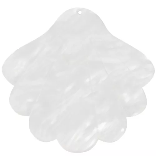 43x45mm Acetate Shell Pendant - White Pearl x1