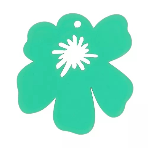 30x29mm Acetate Flower Pendant - Green x1
