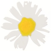 44x43mm Acetate Daisy Pendant - White - Yellow Glitter x1|raw }}