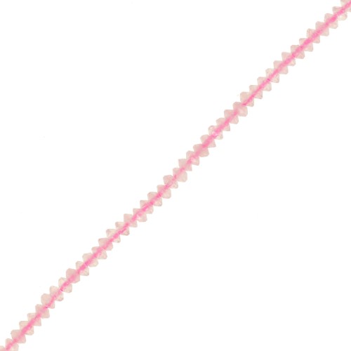 2x1mm Round faceted gemstone lentils - Rose Quartz x39cm