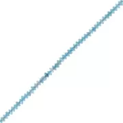 2x1mm Round faceted gemstone lentils - Apatite x38cm
