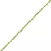 2x1mm Round faceted gemstone lentils - Peridot x39cm