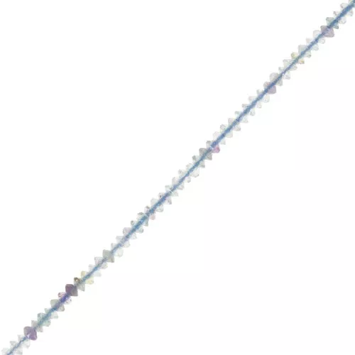 2x1mm Round faceted gemstone lentils - Fluorite x39cm