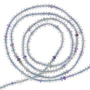 2x1mm Round faceted gemstone lentils - Fluorite x39cm